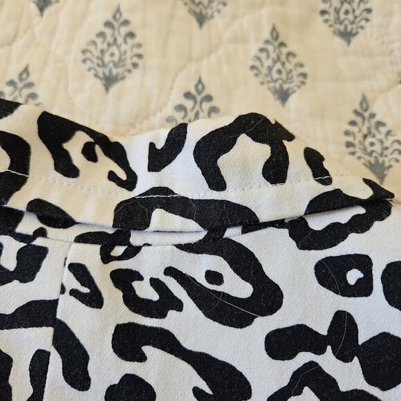 Linea Animal Print Cotton Blazer XL – 3/4 Sleeve Button Front Jacket Safari Chic - Picture 10 of 16